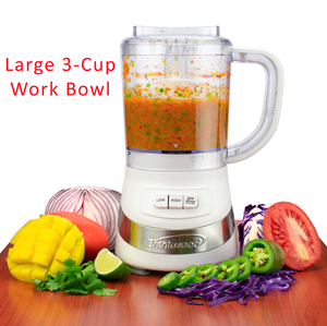 3 Cup Food Processor - White