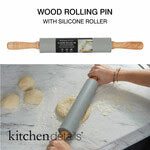 Wood Rolling Pin with Silicone roller