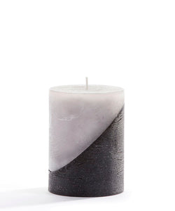 097108 Two-Tone Candle, Black and Grey