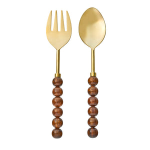 50958 HYALINE SALAD SERVERS CARAMEL