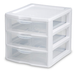 DRAWERS-3 MINI 7-1/4" WIDE WHITE