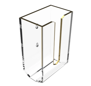 60527 Acrylic Tissue Box With Gold Rim