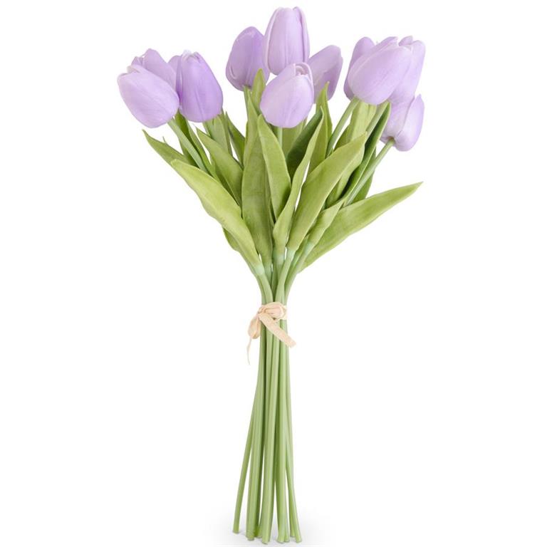 13 Inch Light Purple Real Touch Mini Tulip Bundle (12