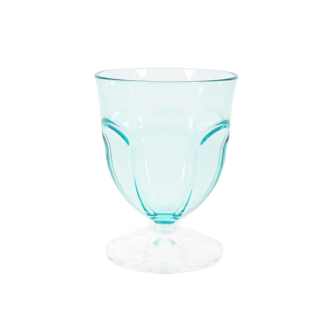 4163833 Retro Goblet Small Aqua Acrylic