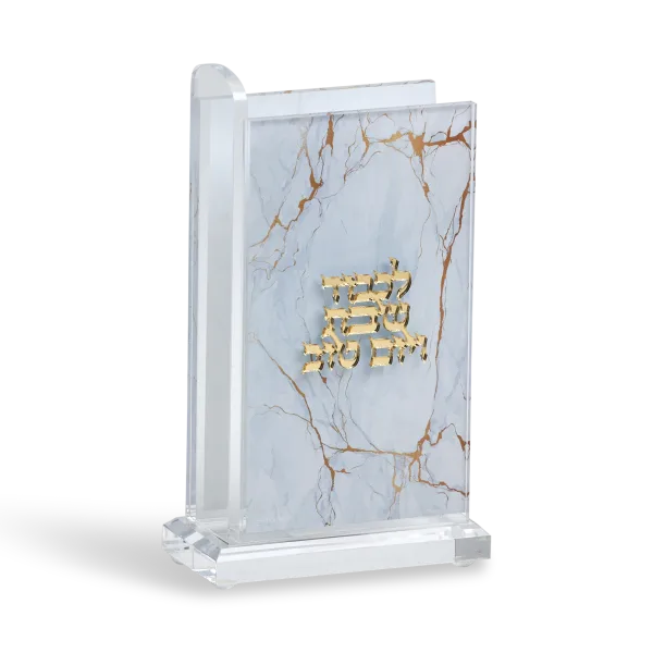 183425 Acrylic Match Box with Gold Marble Design 4.75