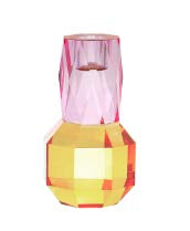 VCH4027 Crystal Candle Holder Pink/Amber