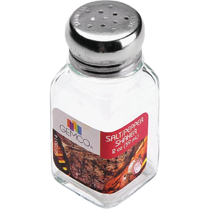 SALT or PEPPER 2oz SQUARE GLASS