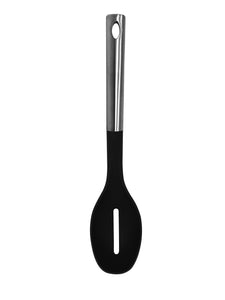 Millvado - Nylon Utensils SS Handle, Slotted Spoon, Black, 13.5