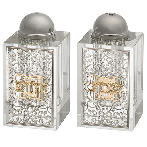 UK49227 Crystal Salt Shaker 8*4 cm with Laser Cut Plaque- Ornaments