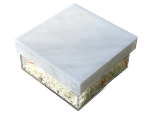 10 Inch Square Covered Tray  With White Cover