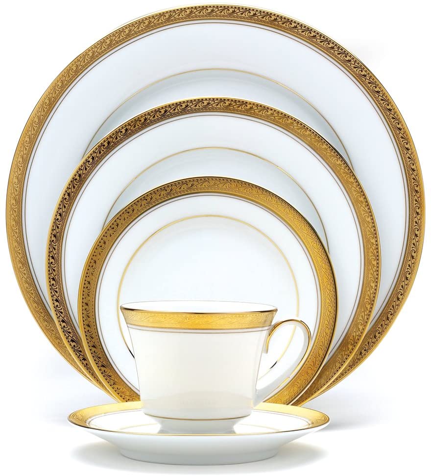 Noritake Crestwood Gold Dinnerware Service For 4