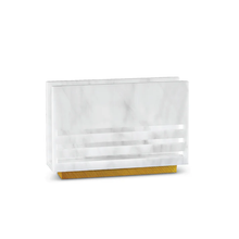 Load image into Gallery viewer, LSN-WHT Triple Line Napkin Holder- White Marble Lucite
