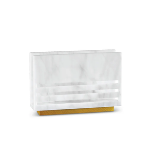 LSN-WHT Triple Line Napkin Holder- White Marble Lucite