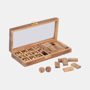 18721 Wood, 9x4 Table Game Box, Brown