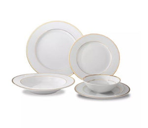 Louise Gold Rim Dinnerware Service for 4