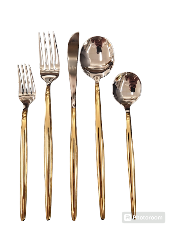 G101112 Tai Chi Flatware Gold Accent Service For 4