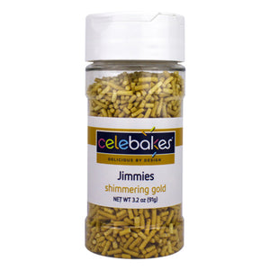 Celebakes Shimmering Gold Jimmies, 3.2 oz.