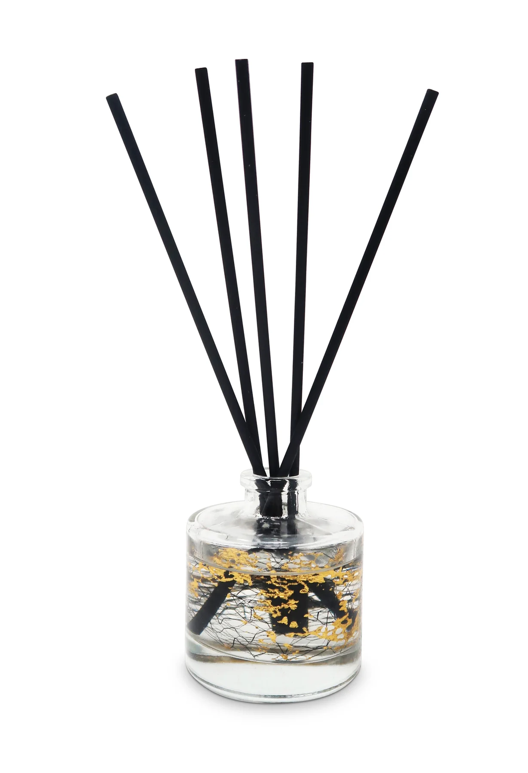 VGD4286 Gold Splattered Reed Diffuser with Black Reeds - White Flower Scent