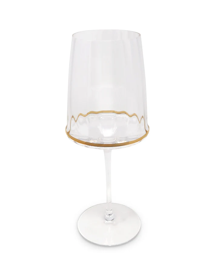 VWN3904 Wine Glasses with Gold Bottom Rim