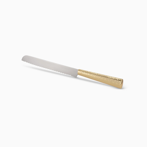 18248-0010 Golden Hammering Challah Knife 925 sp By Hazorfim