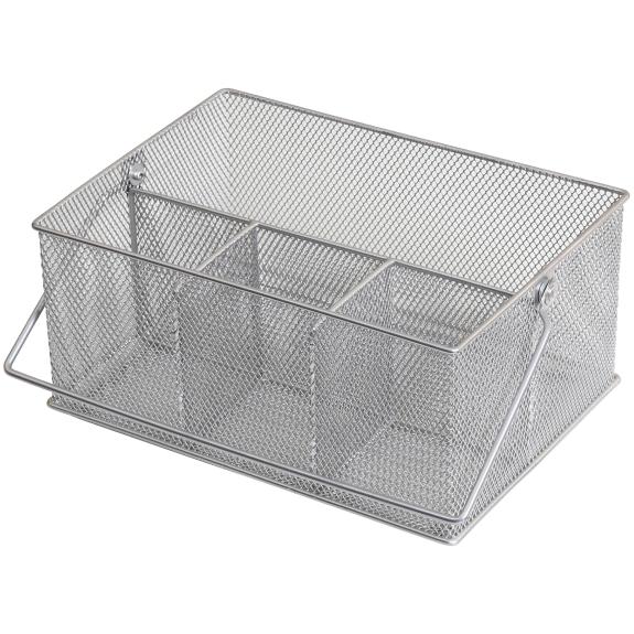 Mesh Cutlery  Utensil Caddy Silver