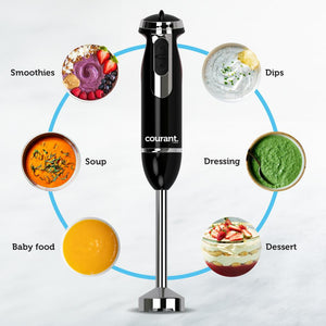 Courant 350-Watt Hand Blender with Stainless Steel Leg (Black)