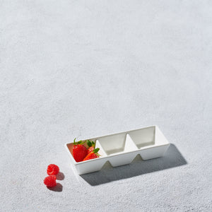 VL-SR3 3 Sectional Rectangle Dish, White, 7" x 2.5"