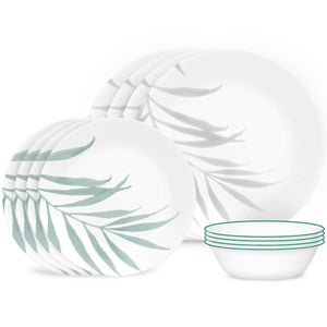 CORELLE MUGLESS 12 pc SET CLASSIC SOLAR PRINT