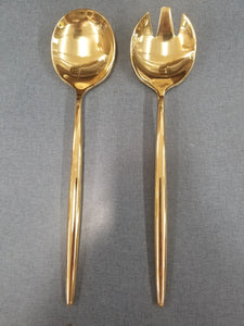 G101024 Chi Salad Servers Gold Shiny