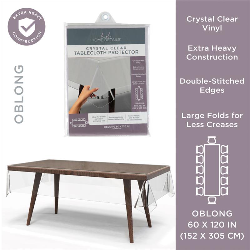 PremiumSuper Clear Table Cloth DPC 60x120 Oblong W. Overlock