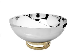 TPB1094 11.5" Stainless Steel Bowl with Gold Loop Base