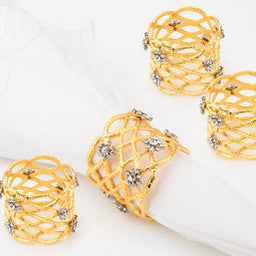 Set 4 Gold Napkin Rings