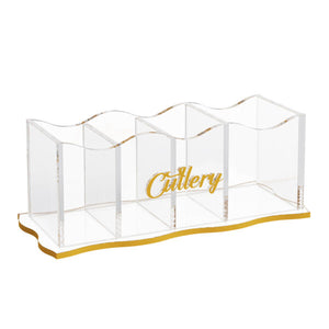 CHW01G Wave Cutlery Holder - Gold