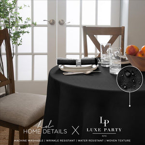 Capri 70" Round Waterproof Tablecloth - Black