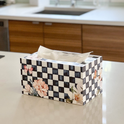 J-TBWR-CB Checkered Black Tissue Box