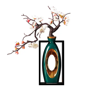 TAJ Designs Tubbi Vase Green Gold