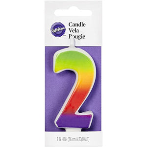 Wilton W2811-1041 Rainbow Candle, Numeral 2