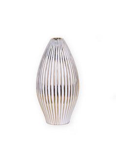 WGV3692 White and Gold Striped Vase