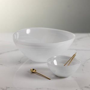 TK-125 Large Monte Carlo Alabaster Glass Bowl-White