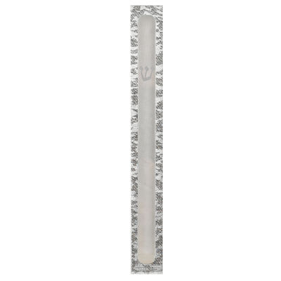 Clear Mezuzah 12 Cm With Printed Shin And Frame