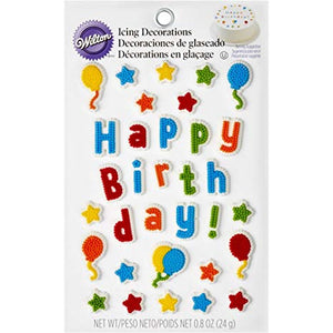 Wilton Happy Birthday Icing Decorations, 0.8 oz.