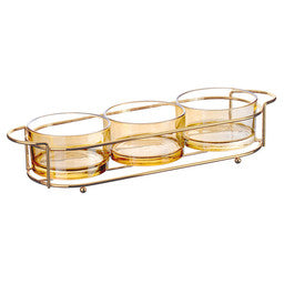 J-DBT-3-CLR Elaborate Bowls and Tray Set 3 Sectionals