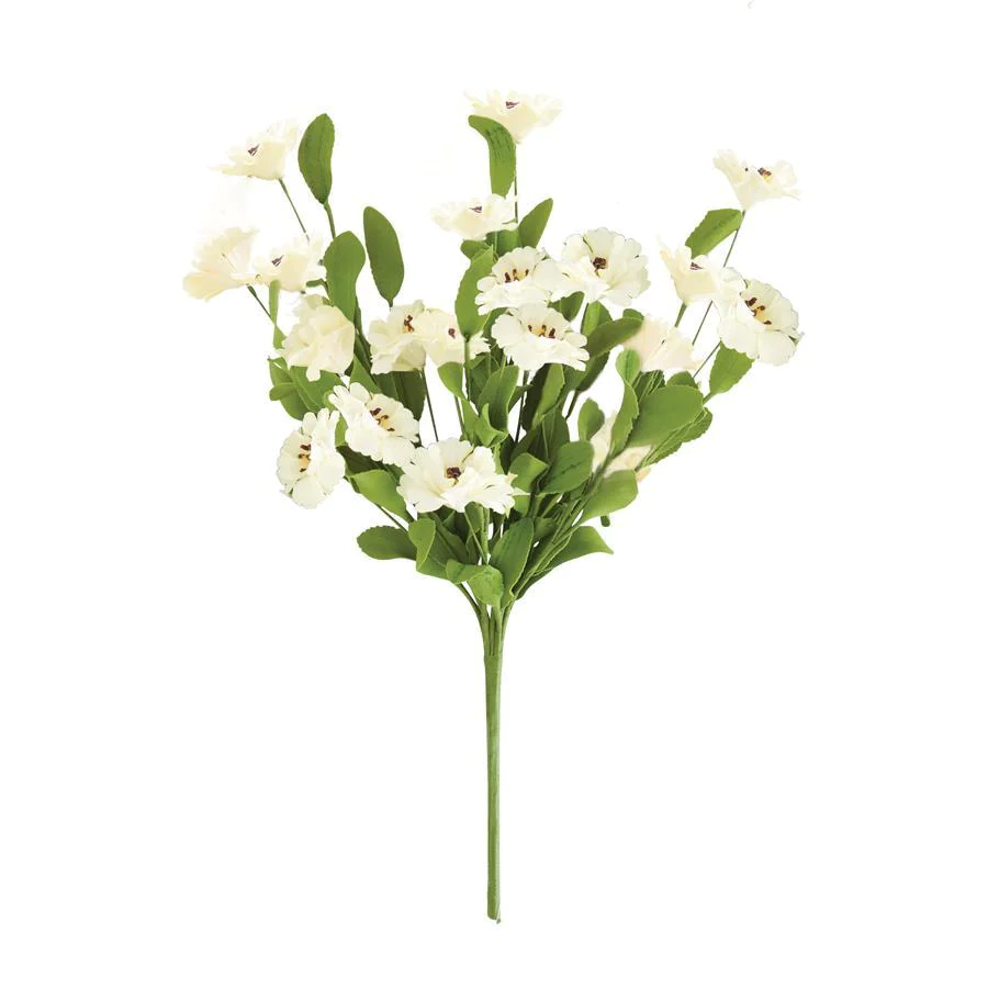 13222A-CR 18 Inch Cream Dianthus Spray w/Eva Foliage