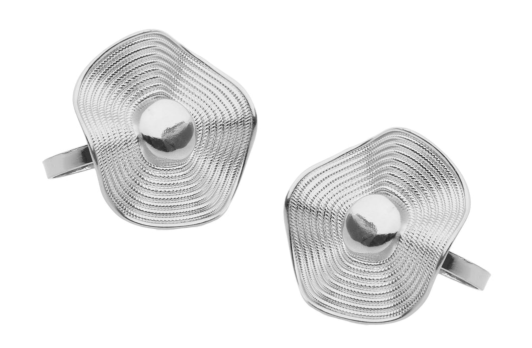 NR780 Silver Button Design Napkin Rings