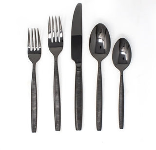 Stripes Black 18/10 SS Flatware Service for 4