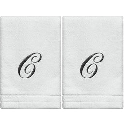 MWC-07192 C - Cotton velour monogram towel () - White/Black