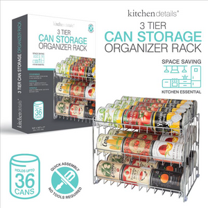 3-Tier Stackable Can Rack Organizer - CHR Finish