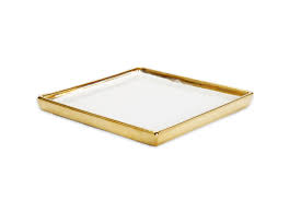 VT2907 Gold Edged White Square Tray