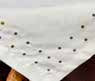 DT-70X120  GOLD SPILL PROOF EMBROIDERED POLKA DOT TABLECLOTH