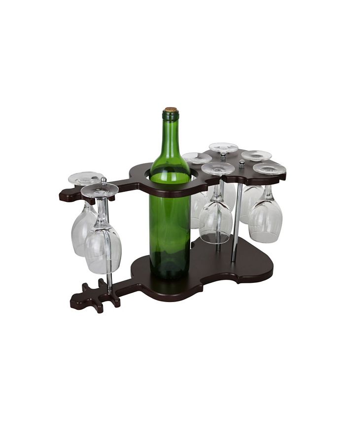 XR1102 Guitar Shaped Wine Holder and Glasses